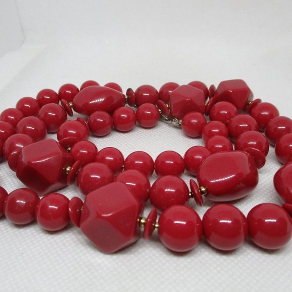 Vtg Celluloid Beaded Necklace With Gold Tone Metal Spacer Beads Heavy In Weight - Picture 5 of 9